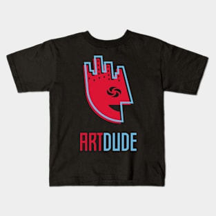 YourArtDude Logo In Red And Lt. Blue Kids T-Shirt